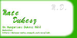 mate dukesz business card