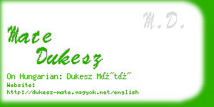 mate dukesz business card